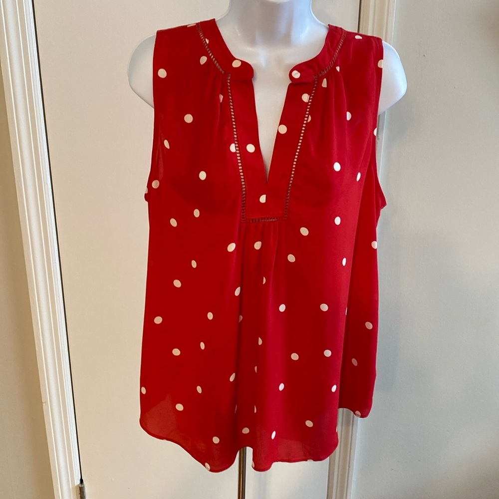 Red Polka Dot Sleeveless Top
